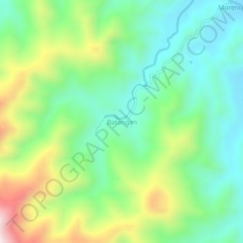 Batangan topographic map, elevation, terrain