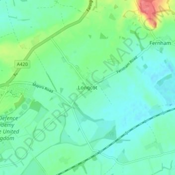 Longcot topographic map, elevation, terrain