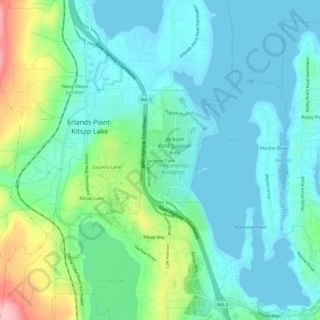 Jackson Park topographic map, elevation, terrain