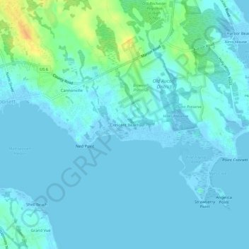 Crescent Beach topographic map, elevation, terrain