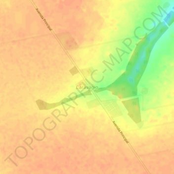 Caravágio topographic map, elevation, terrain