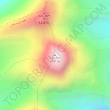 Buni Zom topographic map, elevation, terrain