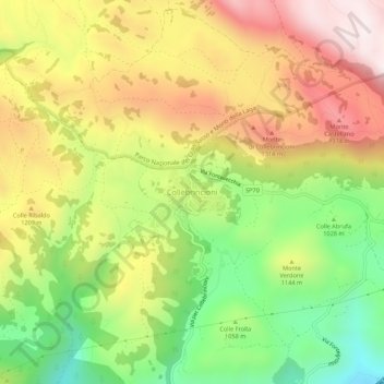Collebrincioni topographic map, elevation, terrain