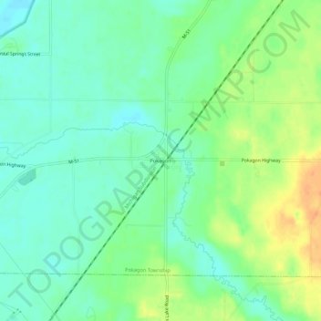Pokagon topographic map, elevation, terrain