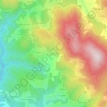 La Griffole topographic map, elevation, terrain