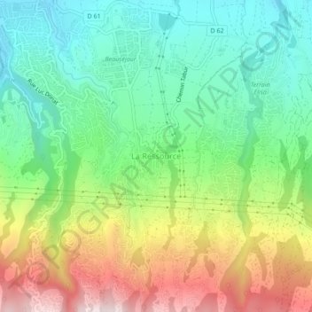 La Ressource topographic map, elevation, terrain