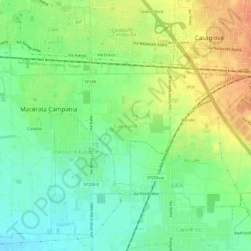 Caturano topographic map, elevation, terrain