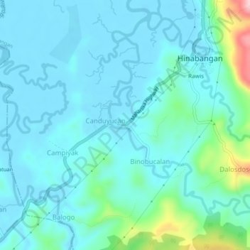 Osmeña topographic map, elevation, terrain