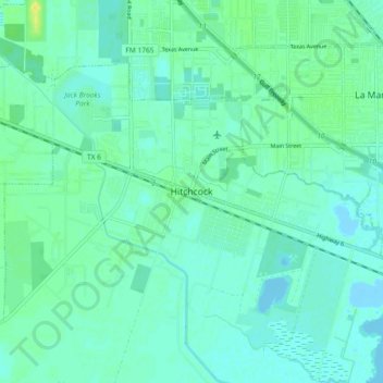Hitchcock topographic map, elevation, terrain