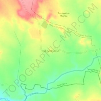 Jadi Malkapur topographic map, elevation, terrain
