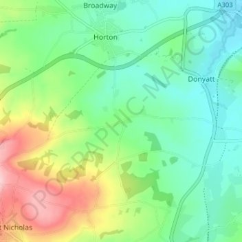 Crock Street topographic map, elevation, terrain