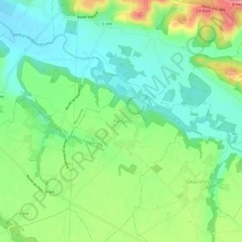 Pomps topographic map, elevation, terrain