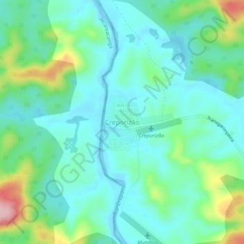 Creporizão topographic map, elevation, terrain