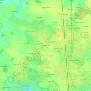 Bellenoue topographic map, elevation, terrain