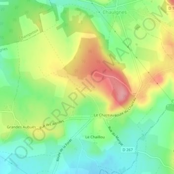 Chalon topographic map, elevation, terrain