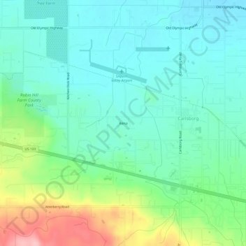 Rena topographic map, elevation, terrain
