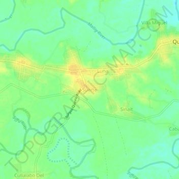 Suerte topographic map, elevation, terrain