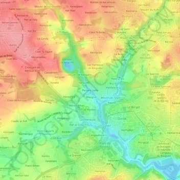 Penfeld Izella topographic map, elevation, terrain