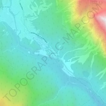 Acquabona topographic map, elevation, terrain