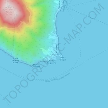 Lingua topographic map, elevation, terrain
