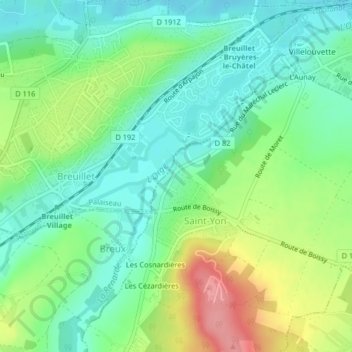 Dampierre topographic map, elevation, terrain