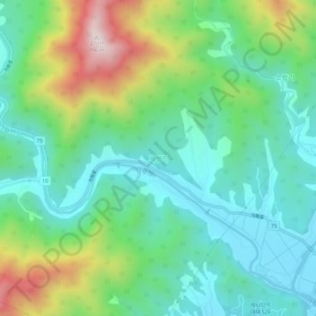Jeryeong-ri topographic map, elevation, terrain