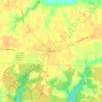 Glendale topographic map, elevation, terrain