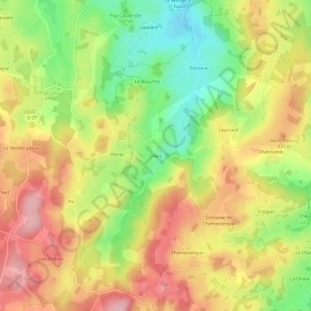 Cheix topographic map, elevation, terrain
