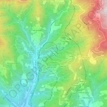 Vignacci topographic map, elevation, terrain