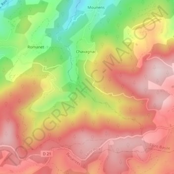 Martinèche topographic map, elevation, terrain