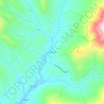 Honeycutt topographic map, elevation, terrain