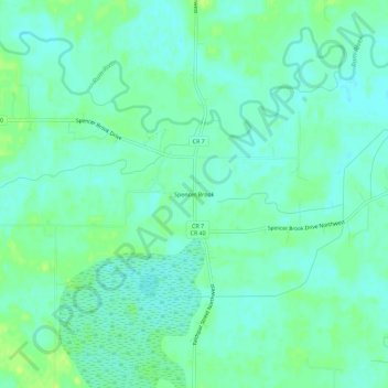 Spencer Brook topographic map, elevation, terrain