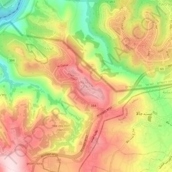 Har Gilo topographic map, elevation, terrain