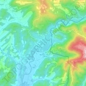 Albana / Ibána / Albane topographic map, elevation, terrain
