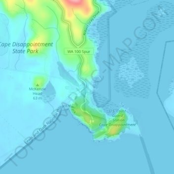 Fort Canby topographic map, elevation, terrain