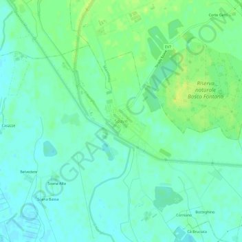 Soave topographic map, elevation, terrain