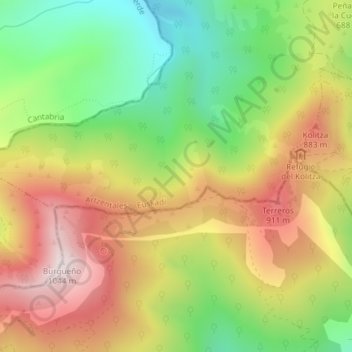Cerro Cuchillo topographic map, elevation, terrain