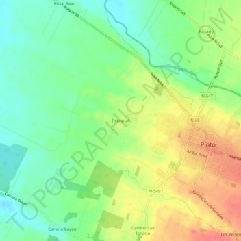Patagual topographic map, elevation, terrain