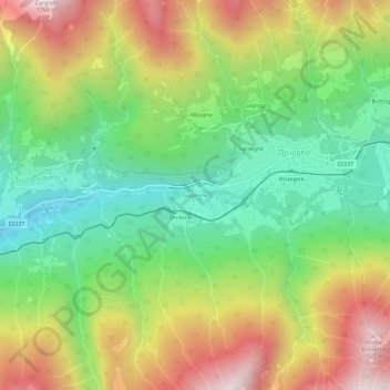 Gagnone topographic map, elevation, terrain