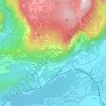 San Rocco topographic map, elevation, terrain