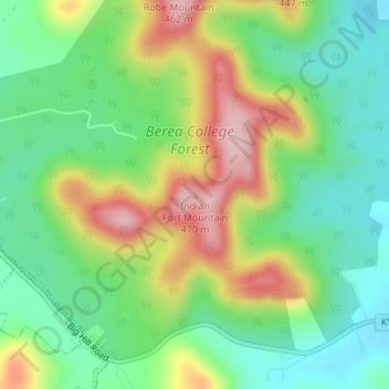Indian Fort Mountain topographic map, elevation, terrain