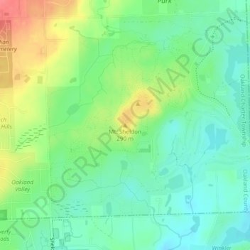Mt. Sheldon topographic map, elevation, terrain