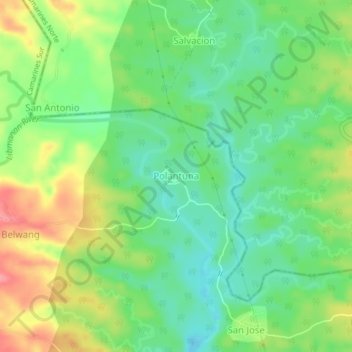 Polantuna topographic map, elevation, terrain