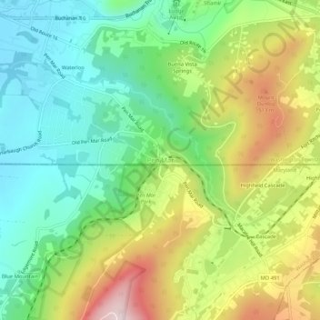 Pen Mar topographic map, elevation, terrain