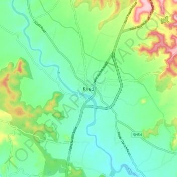Khed topographic map, elevation, terrain