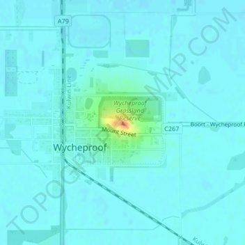Mount Wycheproof topographic map, elevation, terrain