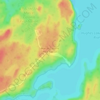 Black Sturgeon Falls (Marcel Colomb First Nation) topographic map, elevation, terrain