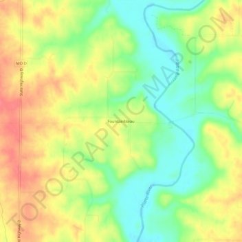 Fountainbleau topographic map, elevation, terrain