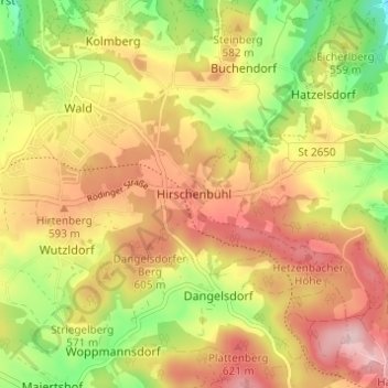 Hirschenbühl topographic map, elevation, terrain