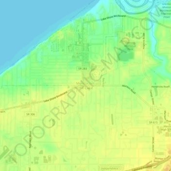 Mentor-on-the-Lake topographic map, elevation, terrain